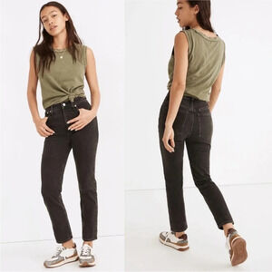 Madewell The Perfect Vintage Jean Black Lunar Wash Size 25 Straight Leg HighRise